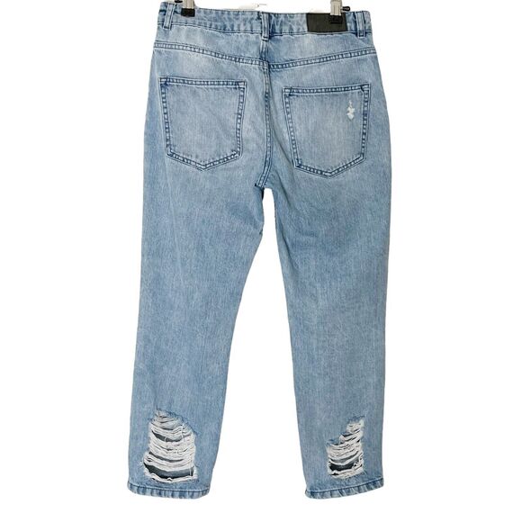 Whistles Distressed Cropped Jeans Women’s 26 Medium Wash Rigid 100% Cotton Denim - Picture 4 of 13